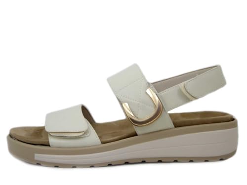 Sandales pour femme compensées Cinzia Soft beige semelle amovible MCS122