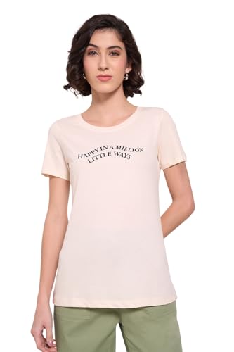 Image of Honey Women's 100% Cotton T-Shirt | Regular Fit | Round Neck | Half Sleeve