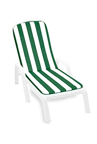 VIGIVISION Cojín para Tumbona Universal, Plegable 180 x 50 x 4 cm. Verde Cover