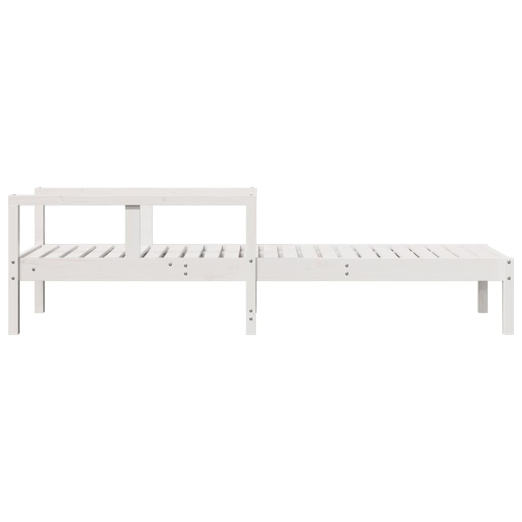Lettino prendisole bianco in legno di pino massiccio, 199,5 x 62 x 55 cm, regolabile, con schienale, per giardino, terrazza, balcone, piscina, per rilassarsi e prendere il sole