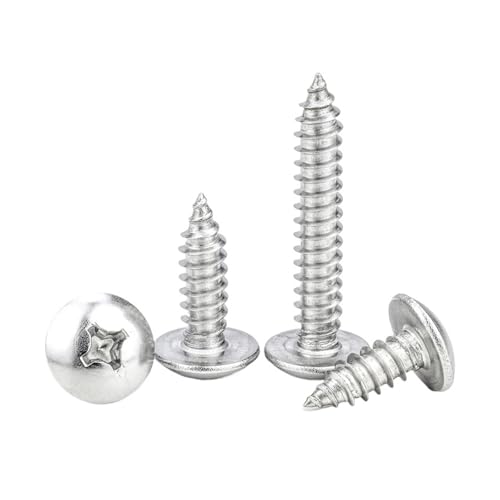 クロストラスヘッドセルフタッピングネジ M2.6 M3 M3.5 M4 M5 M6 ニッケルメッキ フィリップス マッシュルームヘッド タッピング木ネジ(12mm,M6 10pcs)