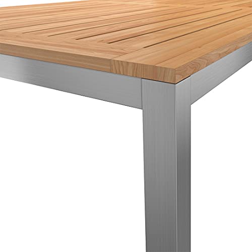 OUTLIV. Gartentisch 200x100 cm Edelstahl/Teak, moderner Esstisch für den Garten oder Balkon, für ca. 8 Personen – Bild 6