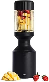 Beast Mega 1200 | Premium Countertop Blender | Smoothies, Shakes, Sauces, Dips, Soups | Blends Ice and Frozen Fruit | Includes Extra Lids and Straw System | 1200W | (Carbon Black, 120V)