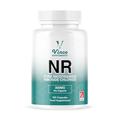 Vinco Nicotinamide Riboside 300mg 120 Capsules - Ultra High Purity NR - Pure Cellular Energy Booster for Vitality NAD+ Levels & Metabolic Health - Non-GMO & Gluten Free - Made in The UK