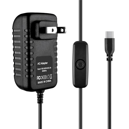 CJP-Geek 5V 3A USB-C Type-C AC Adapter Charger Compatible with Sony SRS-NS7 SRS-NS7/HC SRSNS7 Speaker with ON/Off Switch Power Sypply Cord Mains PSU