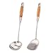 Espátula y cucharón para wok, utensilios de acero inoxidable 304. Apto para uso en el hogar, hotel, restaurante, 13.7-15"