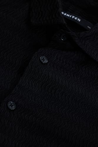 Image of SNITCH Men Casual Shirt | Slim Fit Long Sleeve Classic Collar Textured Design | Premium Polyester Blend & Comfortable Fabric Semi-Formal Occasions