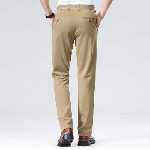 Suit Pants for Men Relaxed Fit Straight Leg Dress Pants Stretchy Lightweight Flat Front Chino Pants with Pockets4