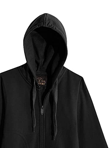 Image of ADBUCKS Rich Cotton Full Sleeves Zipper Sweatshirt for Girls and Boys Jacket with Hoodies (Solid Black, 12-13 Years)