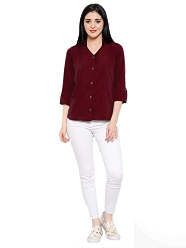 Image of Leriya Fashion Women's Summer Cotton Plain Tops 3 4 Flare Sleeve Tie Knot Loose Casual Tops