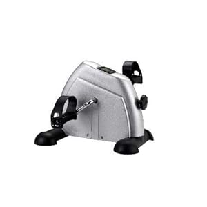 Rhene Portable Mini Exercise Bike, Pedal Exerciser Foot Cycle, Arm and Leg Exercise Equipment Cycle with Digital LCD Screen Display, Under Desk Bike (Sliver)