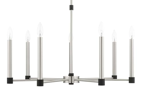 Image of Livex Lighting 46887-91 7 Light Brushed Nickel Chandelier