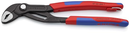 Image of KNIPEX Tools - Cobra Water Pump Pliers, Multi-Component, Tethered Attachment (8702250TBKA)