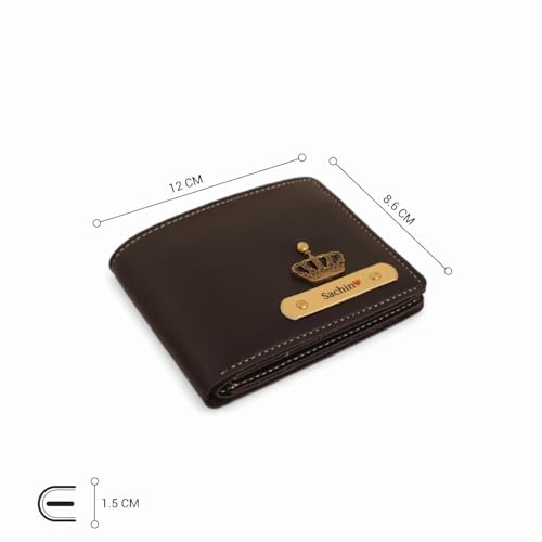 Image of Personalized Name & Charm Leather Wallet for Men |Customized Valentine Propose Day Gifts for Men Boy Teens Boyfriend Husband Father Friend Family Office Lover Couples (Black)