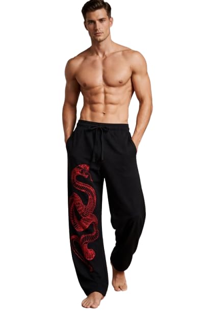 Premium Baggy Lower for Men Printed | Fashionable Loose Fit Jogger Pants Black-picture-17