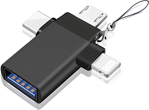 OTG Adapter USB c,3 in 1 Typ C Lightning Micro USB 3.0 OTG-Adapterkonverter, Der OTG-Konverter eignet Sich für Media-TV-Sticks, Telefone oder -Tablets Kompatibel mit Lightning Cover