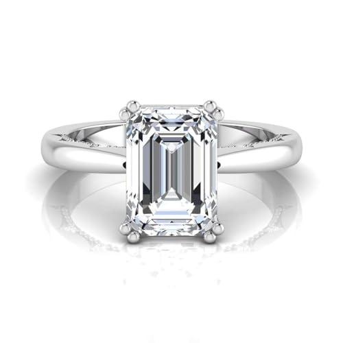 3.10 Carat Emerald Cut Lab Grown Diamond (3 Ct, F, VS1) IGI Certified 14K Gold Milgrain Solitaire Engagement Wedding Ring for Womens2