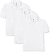 Fruit of the Loom - Lot de 3 Polo - Manches courtes - Col polo - Manches courtes - Garçon - Blanc (White 30) - 7-8 ans