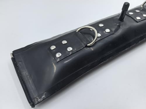 Aufblasbares Latex BDSM Halsband – Fesselhalsband mit Nieten, stufenlos anpassbar, schwarz – Halskrause für Bondage Fetisch Spiele, ergonomisch und langlebig