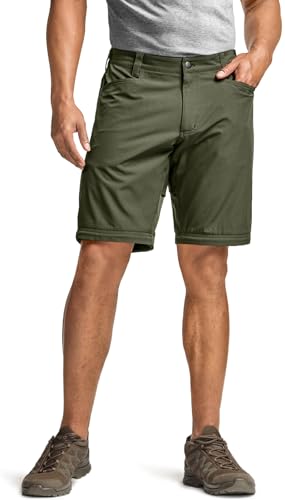 Image of CQR Men's Convertible Cargo Tactical Pants, Water Resistant Outdoor Hiking Pants, Zip Off Lightweight Stretch Work Pants