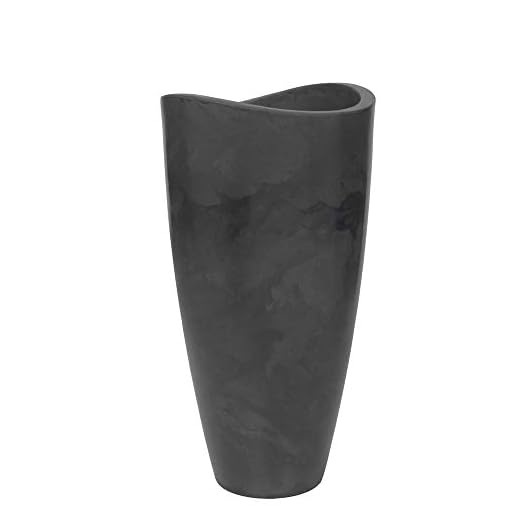 Vaso Copacabana Alto 40 X 80 Cm Antique Preto Vasart Copacabana Antique Preto 40x80cm