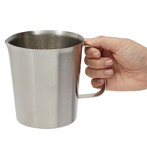 Vaso medidor de acero inoxidable Juvale 32 oz con asa miniatura 6
