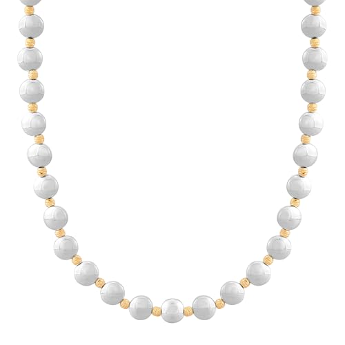 Silpada 'Limitless' Sterling Silver with 14K Yellow Gold Plating Hematite Beaded Necklace, 18
