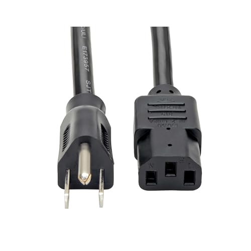 Eaton Tripp Lite Series 15 Amp Standard 3ft Computer Power Cord for PC, Monitor, Laptop & More | UL...