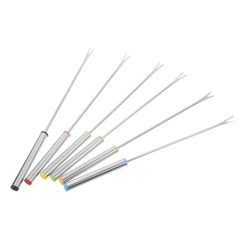 HEALEEP 6piezas Tenedores Inoxidable Para Fondue Barbacoa Postre y Utensilios Para Hornear Resistentes y Versátiles