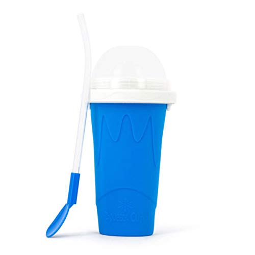 Quick Frozen Smoothies Slushy Milk Shake Maker Cooling Cup Squee Ice Cream Maker DIY Homemade Freeze Drinks Chill Factor Squeeze Cup Blue