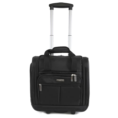 Pacific Coast Signature Underseat 15.5" Rolling Tote Carry-on, Black/Silver2