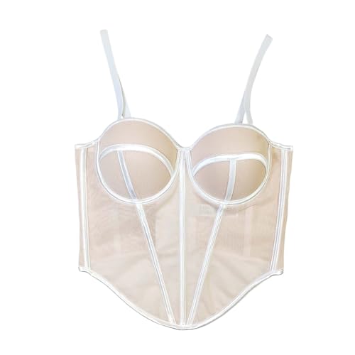 2025 Plegable Elástico Pequeño Adolescente Bonito Lindo Corto Fishbone Tubo Top Mujer Corselet, beige, 36