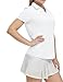donhobo Damen Poloshirt UPF 50+ Kurzarm Golf Tennis Polo Shirts V-Ausschnitt Tops UV Schutz Schnelltrocknend Sportshirt Casual Polohemd Sommer T-Shirts, Weiß, L