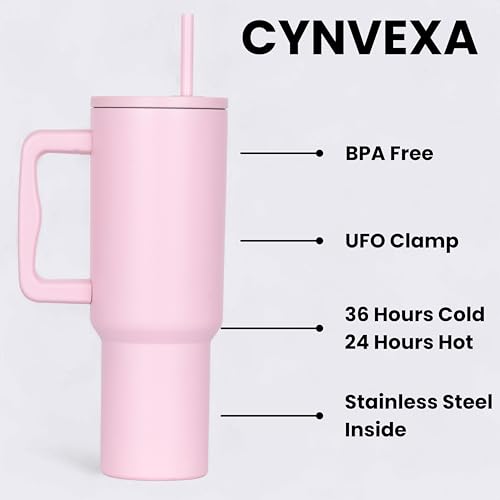 Image of Tumbler with lid and Straw 1200ML Cup Stainless Steel Vacuum Insulated Tumbler for Water, Iced Tea or Coffee 1.2L Office Gym Travelling (40 - Oz - Pink)