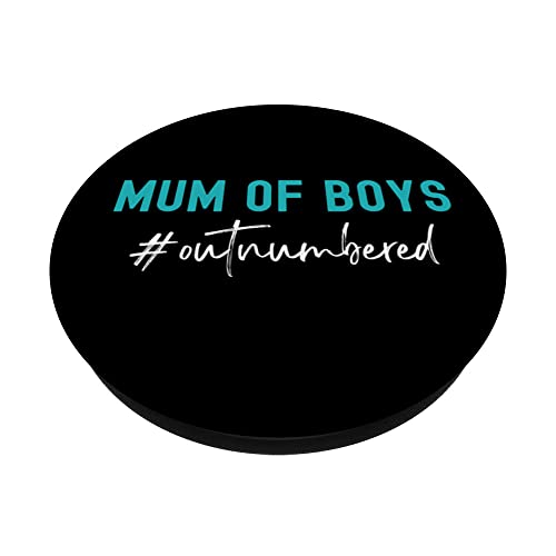 Mum Of Boys Outnumbered Funny Mother's Day Mummy Of Boys PopSockets Swappable PopGrip - Image 2
