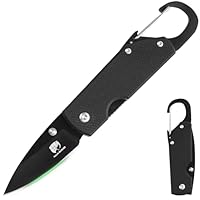 FULLHI Jagdtaschenmesser, 2.3“ G10 Griff Taschenmesser mit Karabiner Clip, scharfes Camping Survival Wandermesser, Geschenk für Mama, Papa und Freunde (AK033)