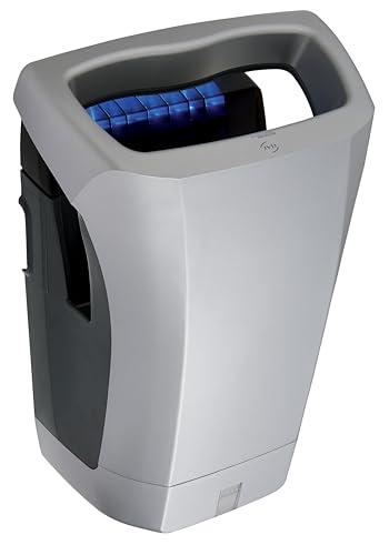 JVD Sèche-Mains Stell'Air gris métallisé - Séchage en 10-15s - Haute performance 800 W - Sans contact, Automatique avec capteur capacitif - Montage mural