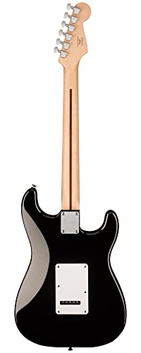 Image of Fender Squier Sonic Stratocaster Left-Handed - Black Bundle with Frontman 10G Amp, Cable,Tuner, Strap, Picks, and Austin Bazaar Guitar DVD