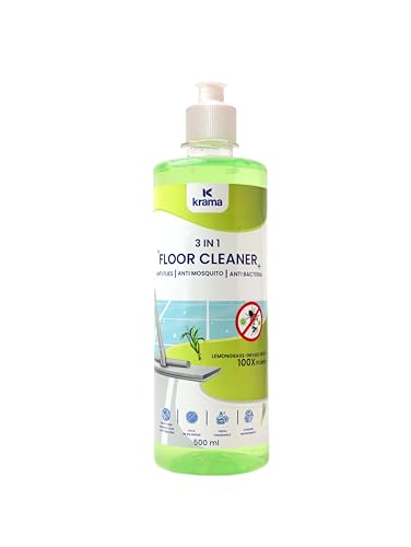 Image of Krama 3 in 1 Anti Flies, Anti Mosquito & Anti Bacteria Disinfectant Floor Cleaner | 100X Power Lemongrass Infused | Eco-Friendly, Biodegradable & Paraben Free Germs Protection Floor Cleaner 500ml