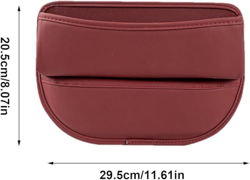 Image of Automaze Car Seat Gap Filler Organizer, Premium Leather Seat Gap Filler for Car Truck SUV, Universal Seat Gap Storage Box, Adjustable Car Seat Storage Box for Phones, Glasses, Wallets, Keys (Dark Red)