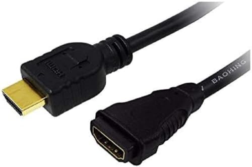 LogiLink CH0059 Male to Female HDMI Cable, 1 Meter Length, Black, 1 Meter Length