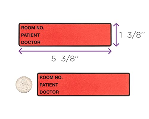 Image of Carstens Patient I.D. Adhesive Medical Chart Labels for 1.5 inch - 4 inch Ring Binder Spines - Pre-Printed Sticker Labels (Room No. / Patient /Doctor), 5 3 /8 inch x 1 3 /8 inch, Red, Roll of 200
