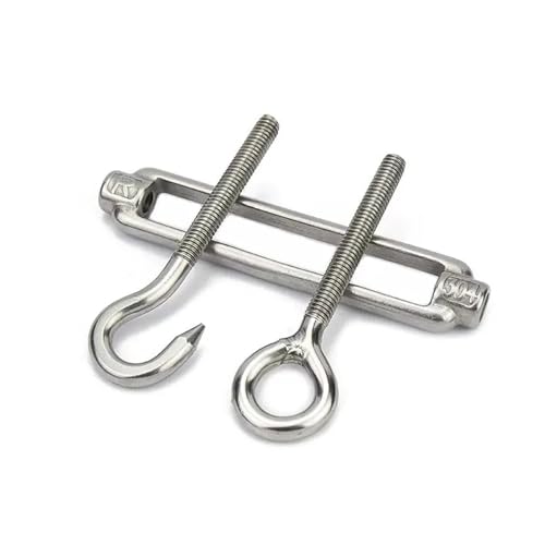 Turnbuckle Hook Juego de 5 Piezas de Tensionadores de Cable y Cuerda de Acero Inoxidable M4 M5 M6 M8 miniatura 5