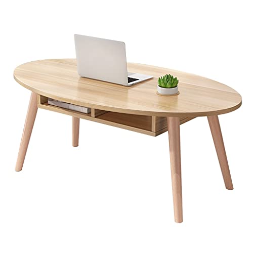 HJYBFA Mesas auxiliares para sofá, mesa de café ovalada, para sala de estar, dormitorio, sofá multifuncional, estante de almacenamiento para TV, té, 100 x 50 x 42 cm (color: beige)