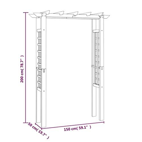vidaXL Rozenboog Pergola Tuin Tuinboog Boog Pergola Rozen Geïmpregneerd Hout - Image 5
