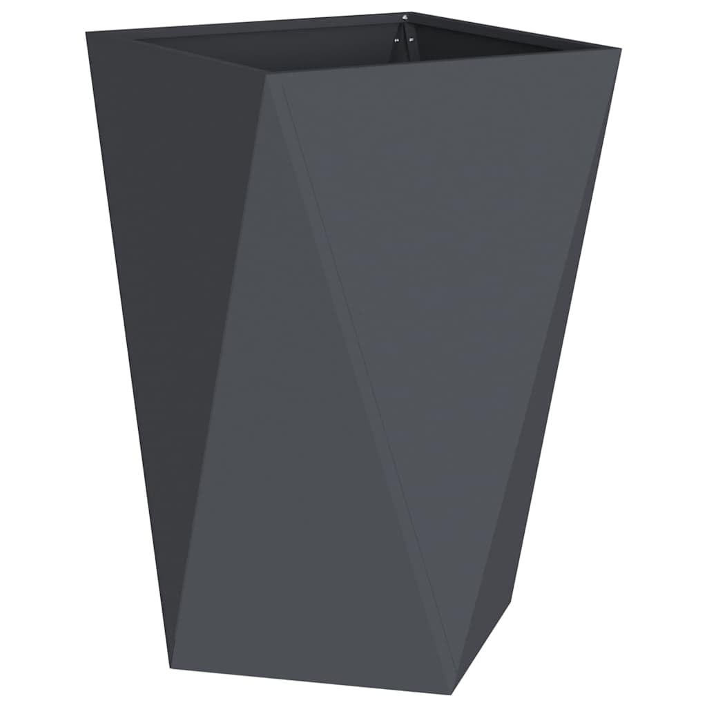 Moderner Stahl Pflanzkübel Anthrazit 50x50x75 cm für Garten Terrasse Sträucher und Gräser