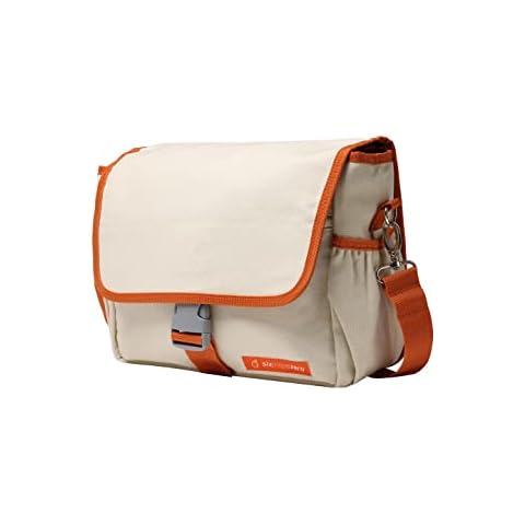 sixthreezero Bike Bag Rear Rack, Waterproof Bicycle Pannier, Clip On Frame Mount, Shoulder Strap, Cream Cover