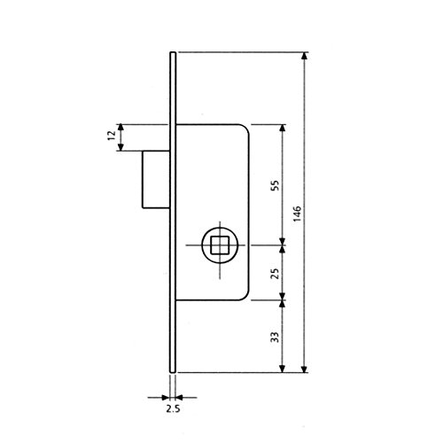 Tesa - Türschloss, silber, 2215E35AI