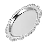 Multifonctionnel : idéal pour une variété d'utilisations, y compris le service de collations, comme plat à manger, porte-bijoux ou assiette à dessert, plateau décoratif en métal, plateau de service d'apéritif