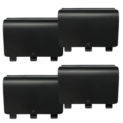 4 Pack One Controller Battery Back Cover for Xbox One, One S, One X Controller [NOT for Xbox SeriesS/X],Replacement Battery Back Shell Covers Compatible with Xbox One/One S/One X Controllers (Black)